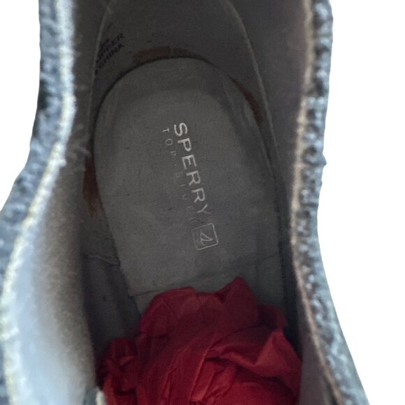 Sperry Harlow Black Suede Lace-Up Wedge Booties Leather Laces Size 8 - Picture 7 of 7